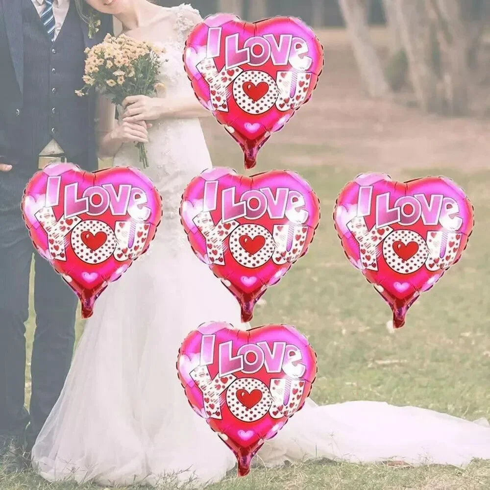 Set of 10 Heart Foil 'I Love You